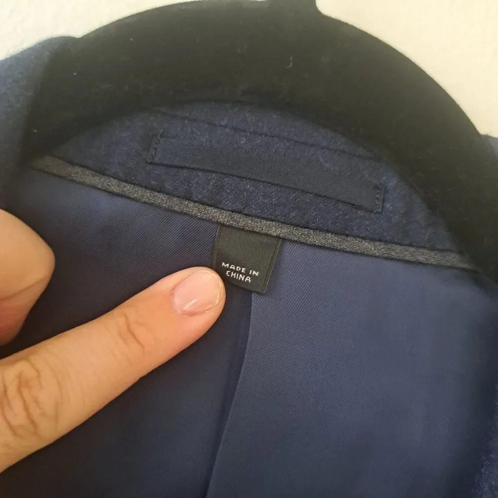 J Crew 100% Wool Blue Ludlow Blazer Mens 40S Navy American Woolen Sport Coat